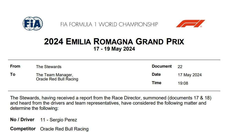UFFICIALE | F1, Imola: impeding Perez su Leclerc, nessuna penalità