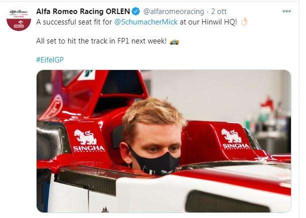 F1 / Alfa Romeo, Mick Schumacher ha effettuato la prova sedile per il Nurburgring