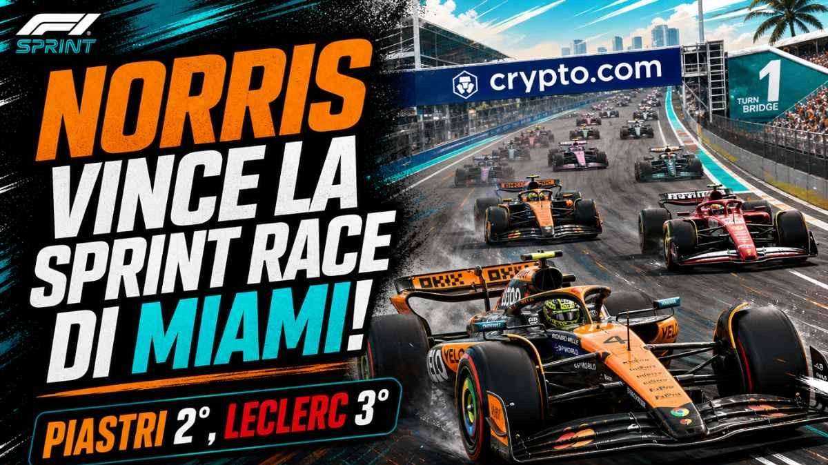 DIRETTA LIVE F1 | Sprint GP Miami: Norris vince, 1-2 McLaren