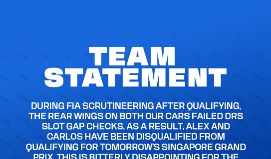 F1, UFFICIALE! Arriva la squalifica di Williams: il motivo è il DRS