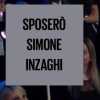 Katia Follesa e il cartellone a Sanremo per Simon Le Bon, gli auguri dell'Inter per San Valentino: "Sposerò Simone Inzaghi"