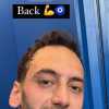 Calhanoglu 'vede' il derby: il turco ha svolto buona parte dell'allenamento in gruppo. E su Instagram scrive 'back'