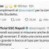 Il Napoli rende onore all'Inter: "Corsa Scudetto avvincente, in bocca al lupo per la Champions"