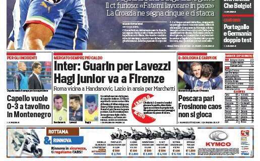 Prime Pagine - Scambio Guarin-Lavezzi, Brozo trascina