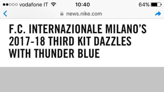 UFFICIALE - Inter, ecco la terza maglia 'thunder blue': esordio a Crotone