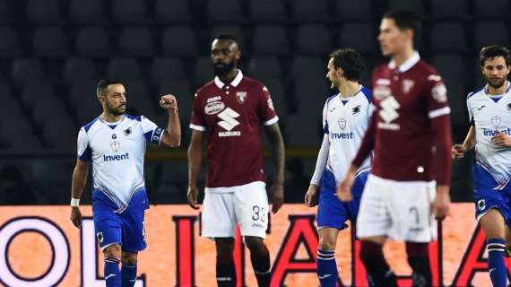 Serie A, il Torino cade ancora: la Samp vince all'Olimpico 3-1