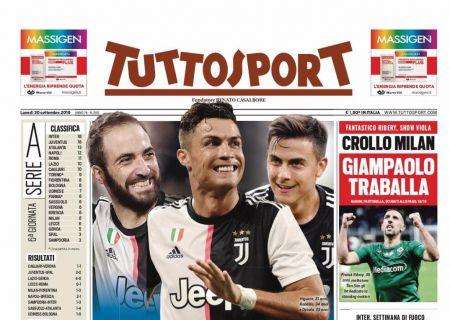 Prima pagina TS - Barça e Juve, Conte azzera il turnover