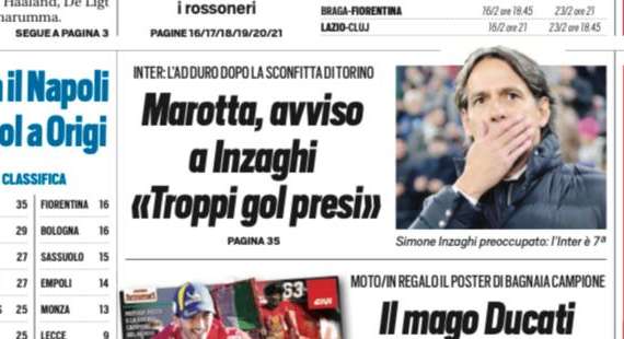 Prima TS - Marotta, avviso a Inzaghi: "Troppi gol presi"