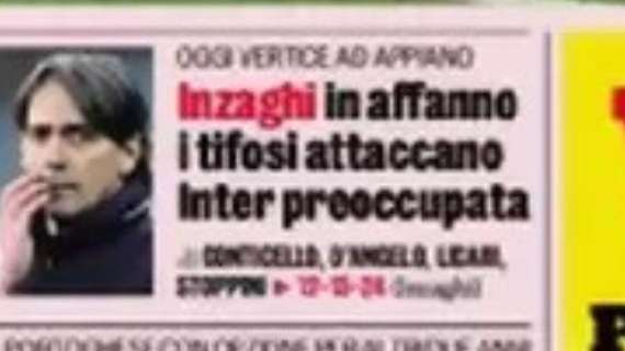 Prima GdS - Inzaghi in affanno, Inter preoccupata. Oggi vertice ad Appiano