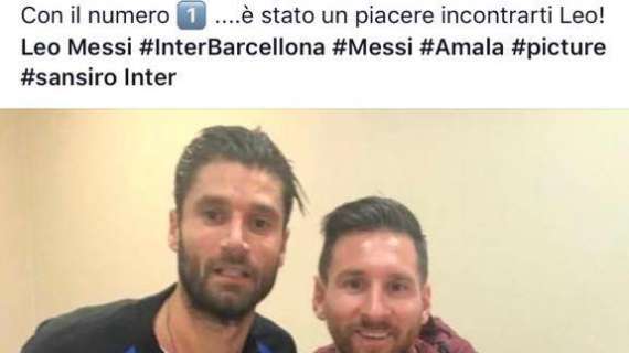 Candreva, cartolina da San Siro con Messi: "Con il numero uno"