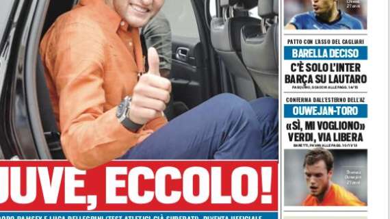 Prima pagina TS - Barella deciso, c'è solo l'Inter. Barça su Lautaro