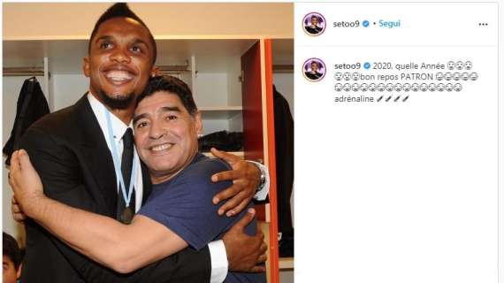 Eto'o saluta Maradona: "Buon riposo patron"
