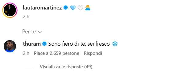 La ThuLa non va in vacanza, il look di Lautaro conquista Thuram: "Sono fiero di te, sei fresco"