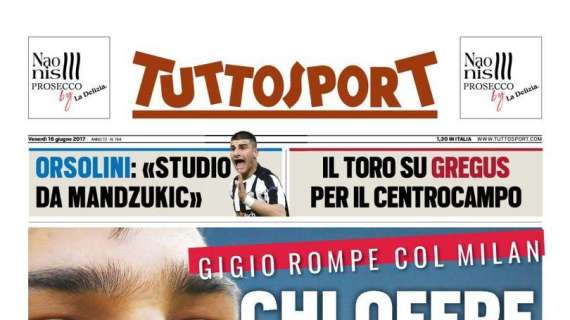 Prima pagina TS - Donnarumma, chi offre di più? C'è anche l'Inter. Ecco Borja Valero, Skriniar caldo