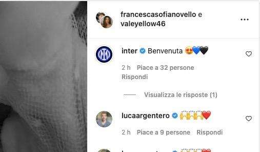 Valentino Rossi diventa papà, l'Inter accoglie la piccola Giulietta: "Benvenuta"