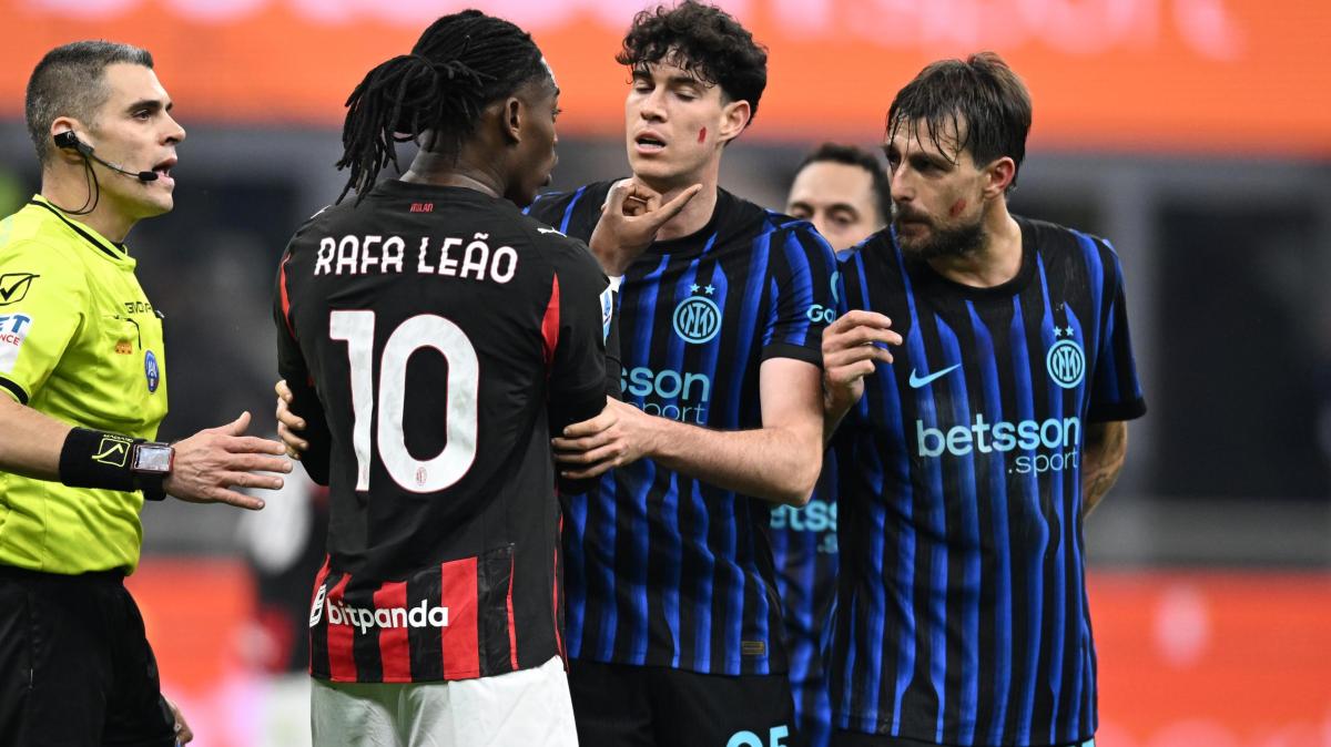 Bordocam DAZN al derby, Allegri attacca Barella: "Fa l'attore!". Acerbi a Leao: "Se mi punti il dito te lo stacco"