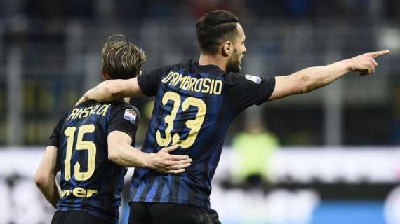 Inter-Sampdoria - D'Ambrosio premiato, esordio di Ansaldi