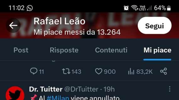 Un tweet mette in dubbio la regolarità del gol di Dimarco, Leao approva con un like