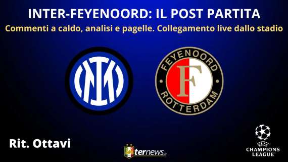 Il POST PARTITA di INTER-FEYENOORD. Collegamento LIVE da SAN SIRO e conferenza in DIRETTA di Inzaghi