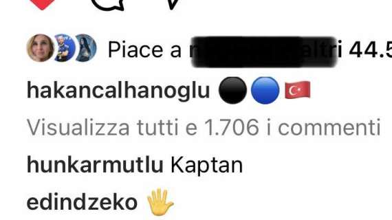 Calhanoglu, l'esultanza social dopo il pokerissimo nel derby. E nei commenti spunta Dzeko con le cinque dita