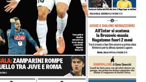 Prime pagine - All'Inter è già Brozovic-mania e in difesa spunta Lugano. Lavezzi sostituirà Podolski
