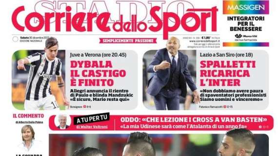 Prima pagina CdS - Spalletti ricarica l'Inter