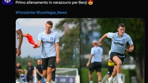 Pavard ritrova il sorriso, l'Inter: "Primo allenamento in nerazzurro per Benji"