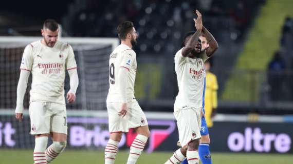 Il Milan cala il poker al Castellani. Napoli, clamoroso flop interno con lo Spezia