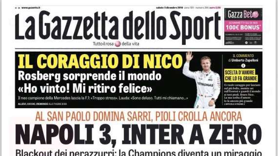 Prima pagina GdS - Inter a zero, Champions è miraggio