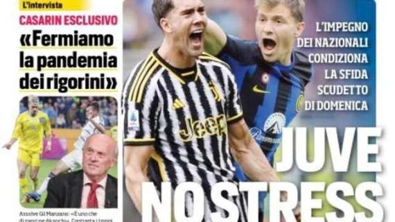 Prima CdS -  L'impegno dei Nazionali condiziona la sfida scudetto di domenica. Vantaggio Allegri