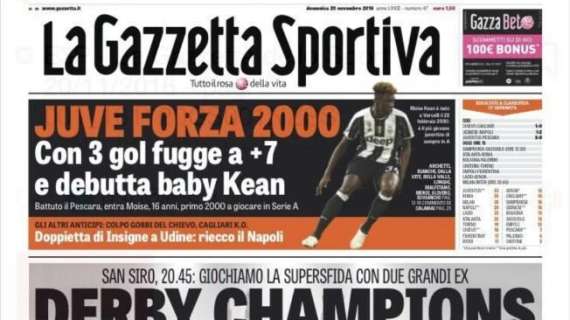 Prima pagina GdS - Kakà e Sneijder giocano il derby