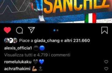 Alexis Sanchez resta all'Inter: anche Lukaku e Hakimi approvano la scelta sui social 