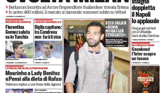 Prime pagine - L'Inter scopre il tesoro Gnoukouri. Jovetic si allena in albergo e Felipe Melo si avvicina
