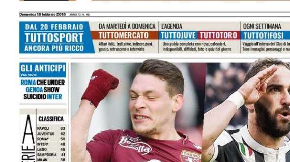 Prima pagina TS - Genoa show, suicidio Inter