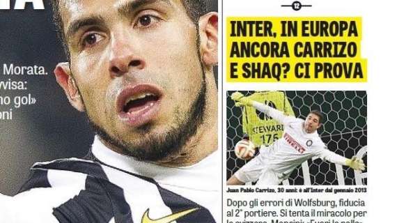 Prima pagina GdS - Shaqiri ci prova, ancora fiducia a Carrizo. Mancini chiede di tirare fuori gli 'attributi'