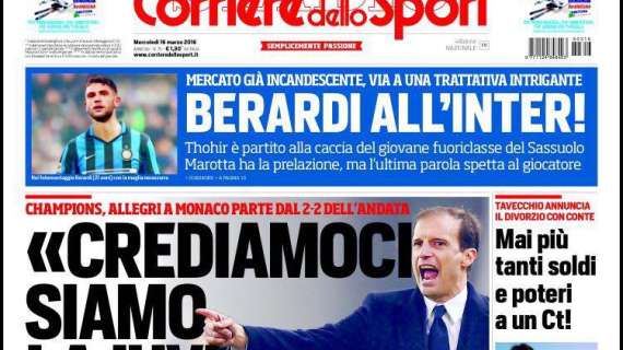 Prime pagine - Berardi all'Inter! Thohir sul fuoriclasse del Sassuolo. Senza Champions può partire Perisic