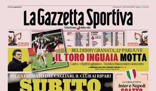 Prima GdS - Inter e Napoli, scatto Scudetto. Inzaghi a Venezia per cancellare Riad