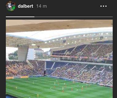 Brasile-Panama, Dalbert in tribuna all'Estádio do Dragão