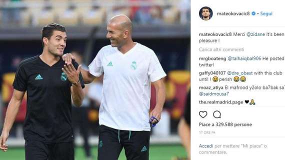 Real Madrid, Kovacic saluta Zidane: "Grazie, è stato un piacere!"