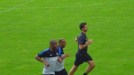 Anche Stramaccioni corre: eccolo con Maicon e Jonathan