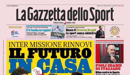 Prima pagina GdS - Il futuro in casa. Inter, missione rinnovi