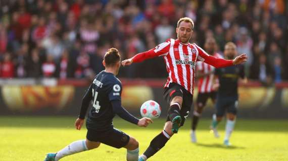 Il Brentford supera in extremis il Burnley, Eriksen entra a referto con un assist