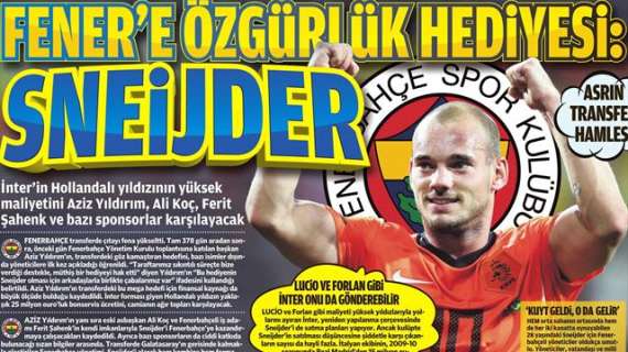 Fenerbahce, assalto a Sneijder. E il presidente: "È un regalo". Ma Wes...