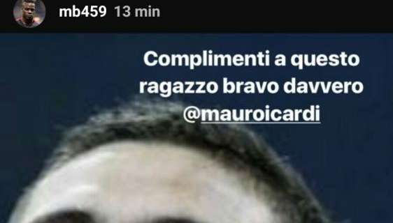 Balotelli esalta Icardi: "Complimenti a questo ragazzo, bomber vero. Magari il Milan si sveglia e compra lui"