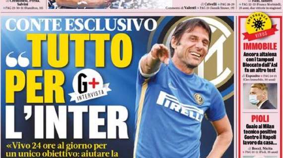 Prima pagina GdS - Conte: "Tutto per l'Inter. Vivo 24 ore al giorno per riportare il club al top"