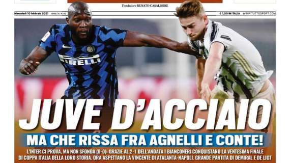Prima pagina TS - Juve d'acciaio, ma che rissa fra Agnelli e Conte!
