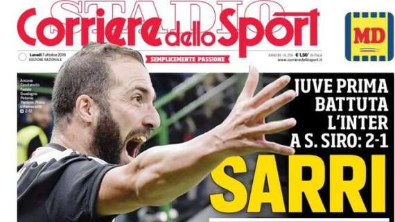 Prima pagina CdS - Juve prima, battuta l'Inter: Sarri al potere