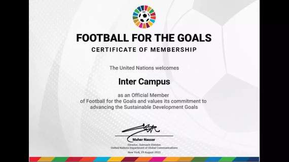 Football  for the Goals, Inter Campus sarà partner ufficiale dell'iniziativa 