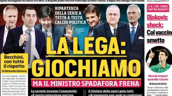 Prima CdS - La Lega: giochiamo. Ma il ministro Spadafora frena