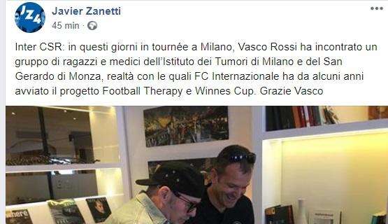 Visita all'Istituto dei Tumori, Zanetti ringrazia Vasco Rossi